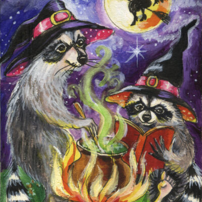 Halloween - Raccoons by Katya Bazhlekova