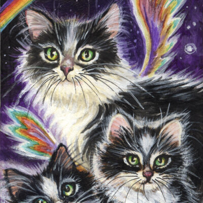 Cat Family in Space - by Katya Bazhlekova