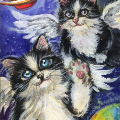 Angel Cats in Space - by Katya Bazhlekova