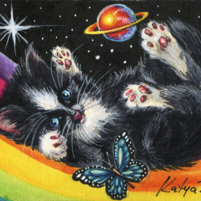 Kitten Going to Saturn - by Katya Bazhlekova