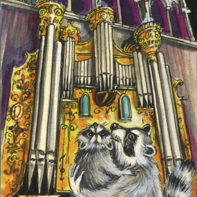 Mum and Baby by the Organ by Katya Bazhlekova