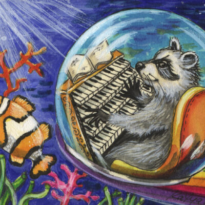 Raccoon on the Seabed 2 by Katya Bazhlekova