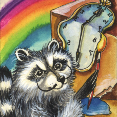 Raccoon Salvador Dali 2 by Katya Bazhlekova