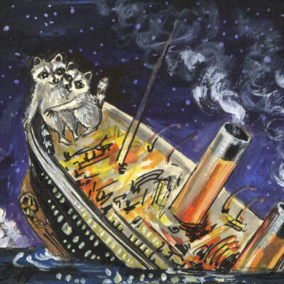 Raccoons on Titanic by Katya Bazhlekova