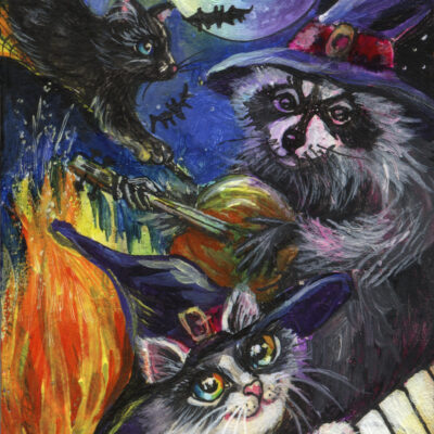Cat on Halloween - by Katya Bazhlekova